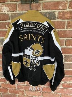 NFL New Orleans Saints Embroidered Jacket Size M Hip Hop Old School Sir Saint