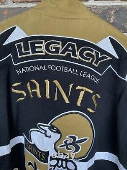 NFL New Orleans Saints Embroidered Jacket Size M Hip Hop Old School Sir Saint