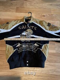 NFL New Orleans Saints Embroidered Jacket Size M Hip Hop Old School Sir Saint