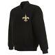 Nfl New Orleans Saints Jh Design Wool Reversible Jacket Black 2 Front Logos