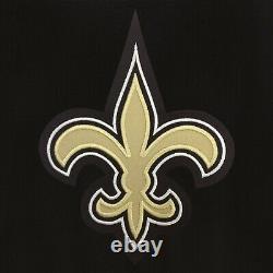 NFL New Orleans Saints JH Design Wool Reversible Jacket Black Embroidered Logos