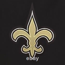NFL New Orleans Saints JH Design Wool Reversible Jacket Black Embroidered Logos