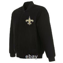 NFL New Orleans Saints JH Design Wool Reversible Jacket With 2 Front Logos