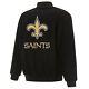 Nfl New Orleans Saints Jh Design Wool Reversible Jacket With Embroidered Logos