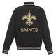 Nfl New Orleans Saints Poly Twill Jacket Black Embroidered Patch Logos Jh Design