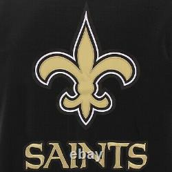 NFL New Orleans Saints Reversible Fleece Jacket PVC Sleeves Embroidered Logos