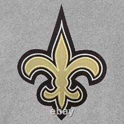 NFL New Orleans Saints Reversible Full Snap Fleece Jacket JHD 2 Front Logos