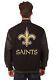 Nfl New Orleans Saints Wool & Leather Reversible Jacket With Embroidered Logos