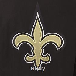 NFL New Orleans Saints Wool & Leather Reversible Jacket With Embroidered Logos