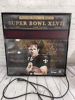 NFL Super Bowl XLVII 47 Countdown Timer Display Drew Brees ETCD200 Wall Hanging
