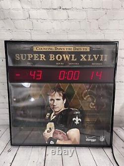 NFL Super Bowl XLVII 47 Countdown Timer Display Drew Brees ETCD200 Wall Hanging