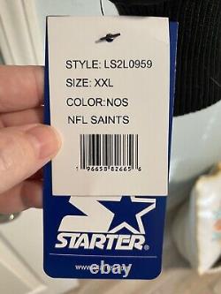 NWT Men's NFL New Orleans Saints Starter Homage Satin Jacket 2XL