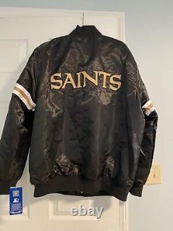 NWT Men's NFL New Orleans Saints Starter Homage Satin Jacket 2XL