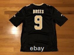 New M Nike Drew Brees New Orleans Saints Black Home On Field Black Jersey NFL