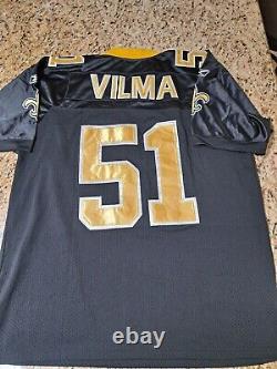 New Orleans SaintS Jonathan Vilma REEBOK SEWN JERSEY W STATE PATCH SZ 54