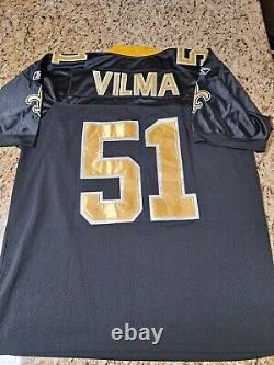 New Orleans SaintS Jonathan Vilma REEBOK SEWN JERSEY W STATE PATCH SZ 54