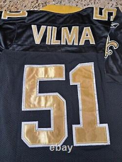 New Orleans SaintS Jonathan Vilma REEBOK SEWN JERSEY W STATE PATCH SZ 54