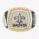 New Orleans Saints 1/2 Cttw Two-tone 925 Yellow Gold And Sterling Silver Ring