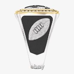 New Orleans Saints 1/2 CTTW Two-Tone 925 Yellow Gold And Sterling Silver Ring