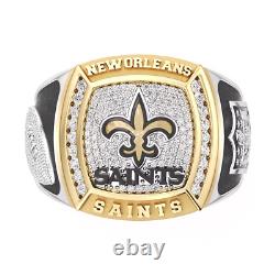 New Orleans Saints 1/2 CTW Diamond Two-Tone Yellow Gold and Sterling Silver Ring