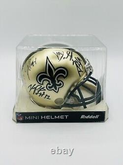New Orleans Saints 10 Signatures Mini Helmet Drew Brees, Malcolm Jenkins, Etc