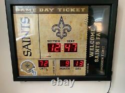 New Orleans Saints 23 x 18 Bluetooth Scoreboard Wall Clock Rare