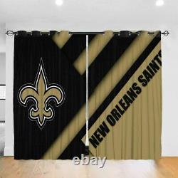 New Orleans Saints 2PCS Blackout Window Curtain 2 Panel Drapes 63 84 95 108