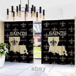New Orleans Saints 2PCS Blackout Window Curtains Bedroom Thicken Drapes Decor