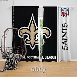 New Orleans Saints 2Pcs Blackout Curtains Panel Bedroom Window Drapes Decor 42W