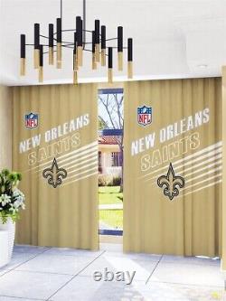 New Orleans Saints 2Pcs Blackout Curtains Panel Living Room Window Drapes Decor