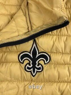 New Orleans Saints 3 in 1 Puffer Jacket + Puffer Vest Black + Gold G-III NFL 6XL