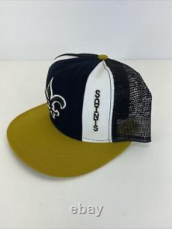 New Orleans Saints AJD Lucky Stripes NFL VTG 80's Trucker Snapback Cap Hat USA