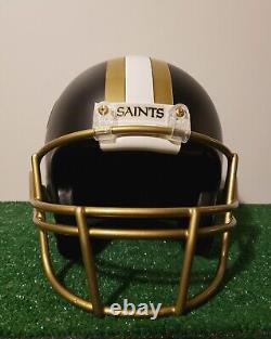 New Orleans Saints Alternate custom matte black full size M Riddell VSR helmet