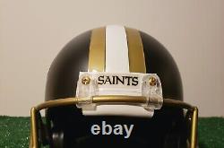 New Orleans Saints Alternate custom matte black full size M Riddell VSR helmet