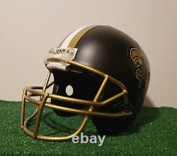 New Orleans Saints Alternate custom matte black full size M Riddell VSR helmet