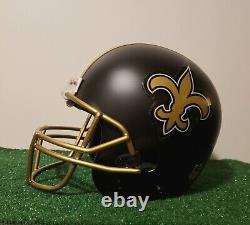 New Orleans Saints Alternate custom matte black full size M Riddell VSR helmet