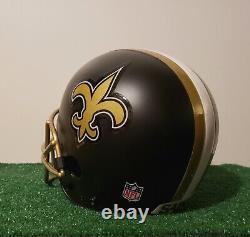 New Orleans Saints Alternate custom matte black full size M Riddell VSR helmet