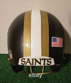 New Orleans Saints Alternate custom matte black full size M Riddell VSR helmet