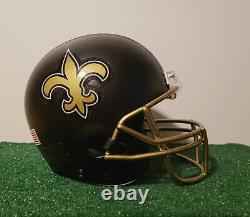 New Orleans Saints Alternate custom matte black full size M Riddell VSR helmet