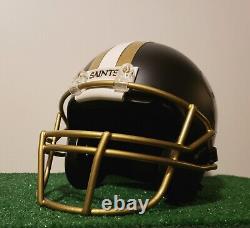 New Orleans Saints Alternate custom matte black full size M Riddell VSR helmet