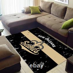 New Orleans Saints Area Rug Living Room Floor Mat Bedroom Anti-Slip Carpet Decor