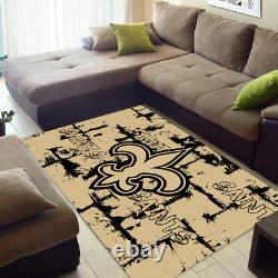 New Orleans Saints Area Rug Living Room Floor Mat Bedroom Anti-Slip Carpet Decor