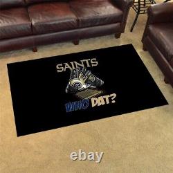 New Orleans Saints Area Rug Soft Carpets Non-Slip Bedside Rug Floor Mat Gifts