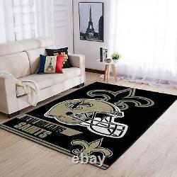 New Orleans Saints Area Rugs Living Room Floor Rug Carpets Decor Non-Slip Mat