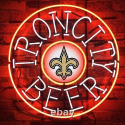 New Orleans Saints Beer Neon Sign Lamp Beer Bar Cave Wall Decor Hanging 18x18