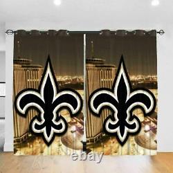New Orleans Saints Blackout Curtains Panel Living room Window Drapes Decor 42W
