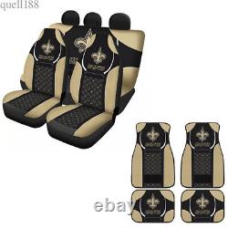 New Orleans Saints Car 5 Seater Covers 4Pcs Car Floor Mats Auto Pickup Protector