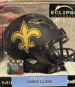 New Orleans Saints Chris Olave Autographed Mini Eclipse Football Helmet