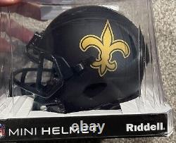 New Orleans Saints Chris Olave Autographed Mini Eclipse Football Helmet