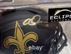 New Orleans Saints Chris Olave Autographed Mini Eclipse Football Helmet